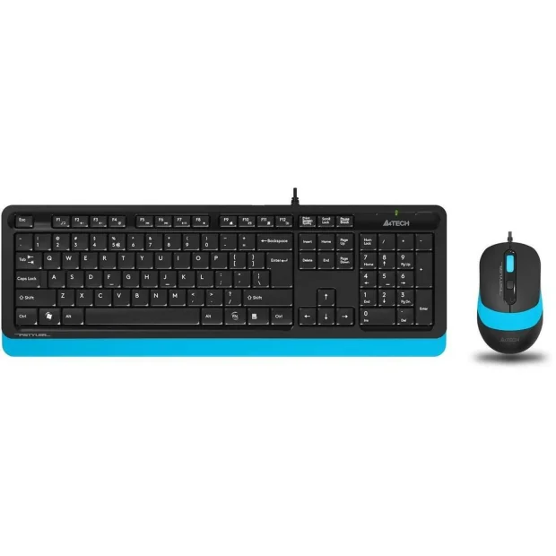 Комплект клавиатура + мышь A4Tech Fstyler F1010 (черный/синий)